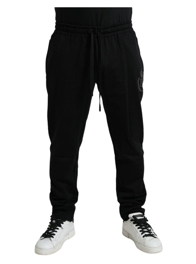 Dolce & Gabbana Black Cotton Logo Jogger Men Sweatpants Pants - Ellie Belle