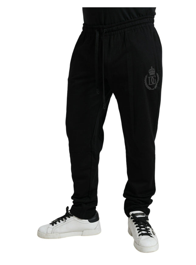 Dolce & Gabbana Black Cotton Logo Jogger Men Sweatpants Pants - Ellie Belle