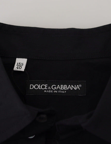 Dolce & Gabbana Black Cotton Long Sleeves Dress Formal Shirt - Ellie Belle