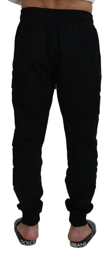 Dolce & Gabbana Black Cotton Men Jogger Trousers Pants - Ellie Belle