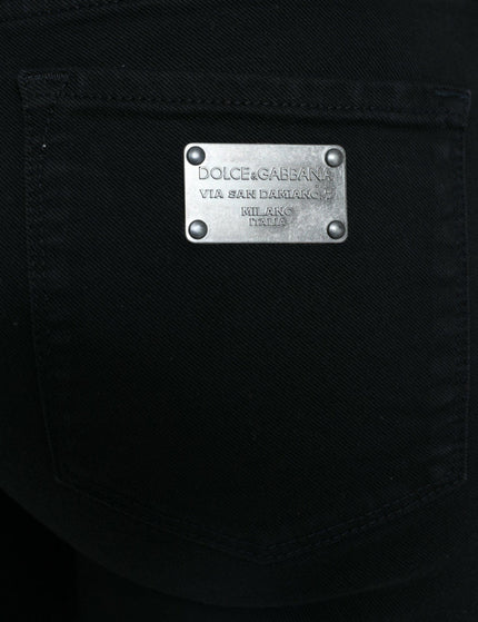 Dolce & Gabbana Black Cotton Mid Waist Skinny Denim Jeans - Ellie Belle