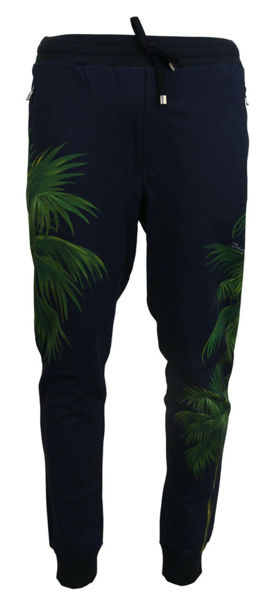 Dolce & Gabbana Black Cotton Printed Men Pants - Ellie Belle