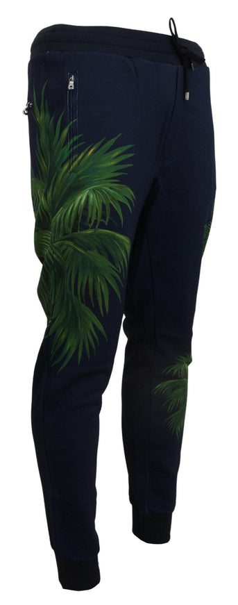 Dolce & Gabbana Black Cotton Printed Men Pants - Ellie Belle