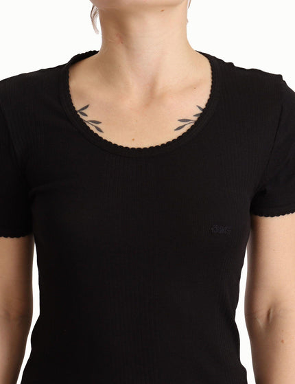 Dolce & Gabbana Black Cotton Round Neck Short Sleeves T-shirt Top - Ellie Belle