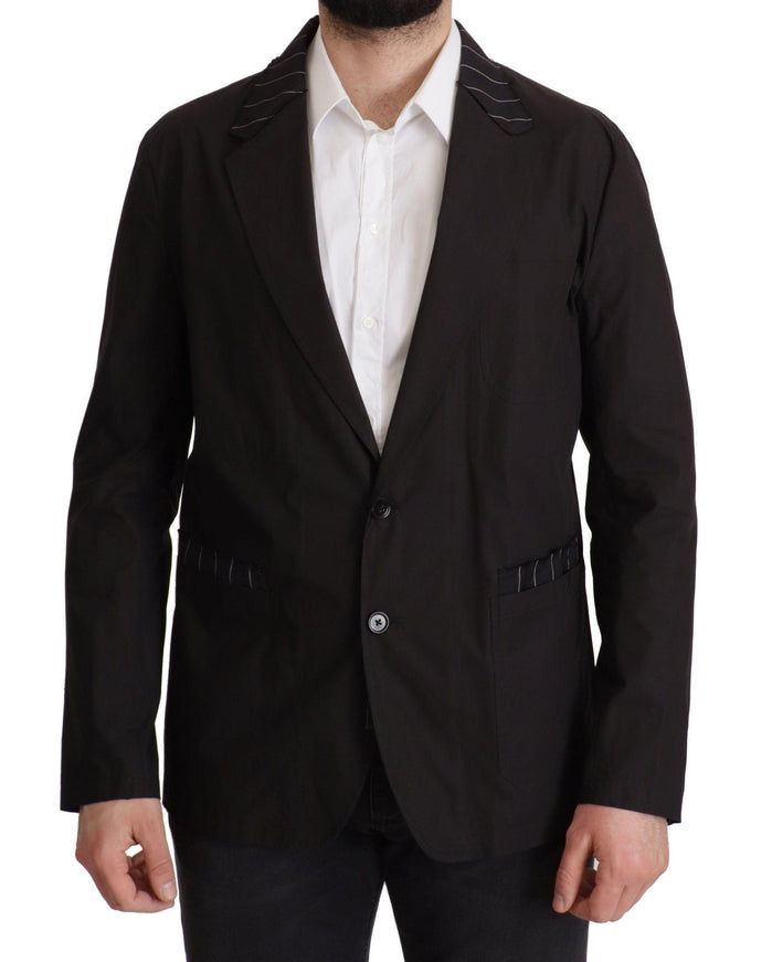 Dolce & Gabbana Black Cotton Single Breasted Blazer Jacket - Ellie Belle