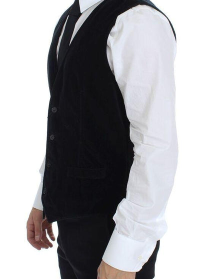 Dolce & Gabbana Black Cotton Single Breasted Vest Gilet - Ellie Belle