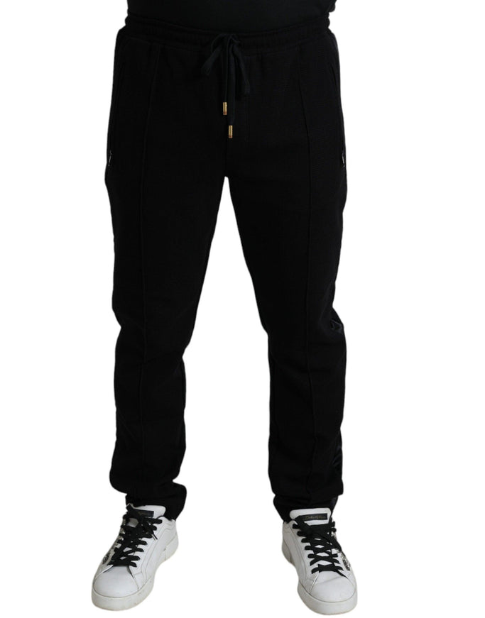 Dolce & Gabbana Black Cotton Skinny Jogger Sweatpants Pants - Ellie Belle