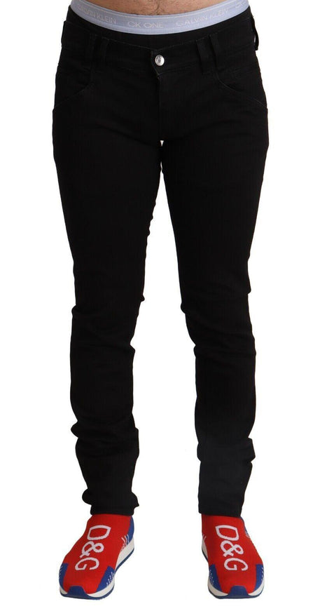 Dolce & Gabbana Black Cotton Skinny Men Denim Slim Fit Jeans - Ellie Belle