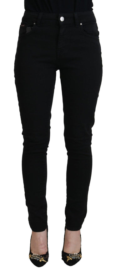 Dolce & Gabbana Black Cotton Skinny Mid Waist Denim Jeans - Ellie Belle