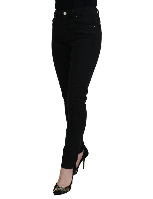 Dolce & Gabbana Black Cotton Skinny Mid Waist Denim Jeans - Ellie Belle