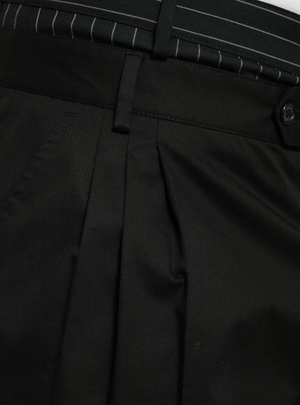 Dolce & Gabbana Black Cotton Stretch Cargo Bermuda Shorts