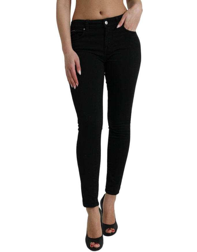 Dolce & Gabbana Black Cotton Stretch Denim Skinny Jeans - Ellie Belle