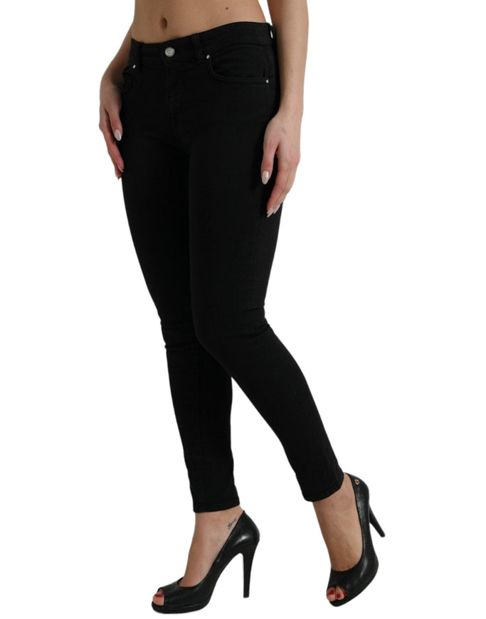 Dolce & Gabbana Black Cotton Stretch Denim Skinny Jeans - Ellie Belle