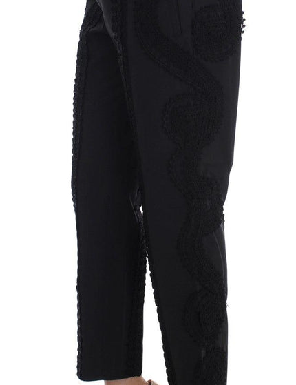 Dolce & Gabbana Black Cotton Stretch Torero Capris Pants - Ellie Belle