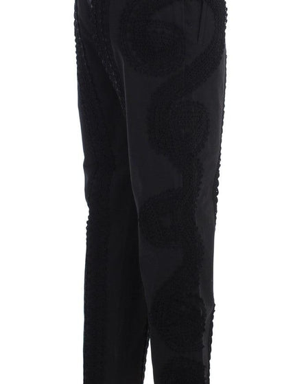 Dolce & Gabbana Black Cotton Stretch Torero Capris Pants - Ellie Belle