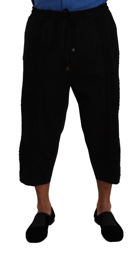 Dolce & Gabbana Black Cotton Torero Sweatpants Shorts Pants - Ellie Belle