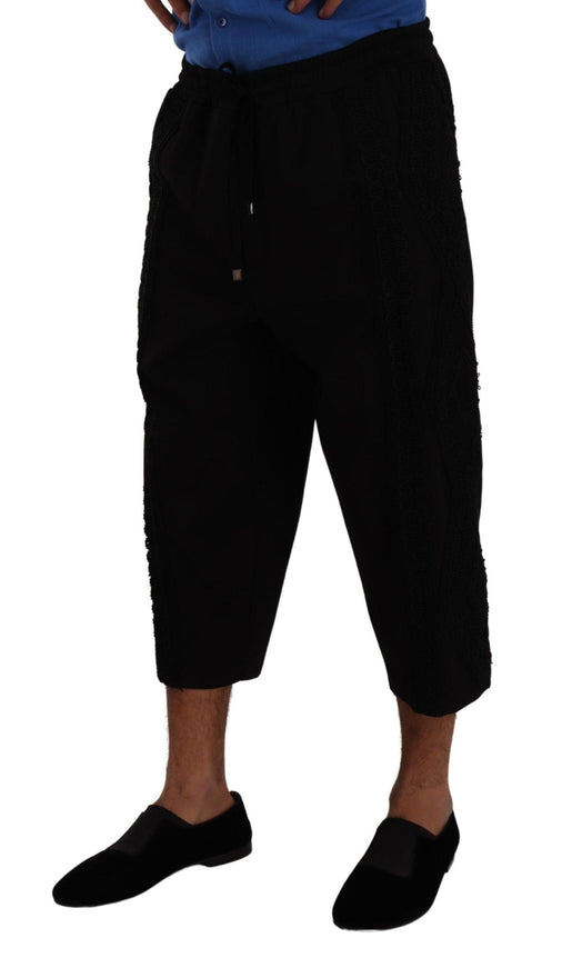 Dolce & Gabbana Black Cotton Torero Sweatpants Shorts Pants - Ellie Belle