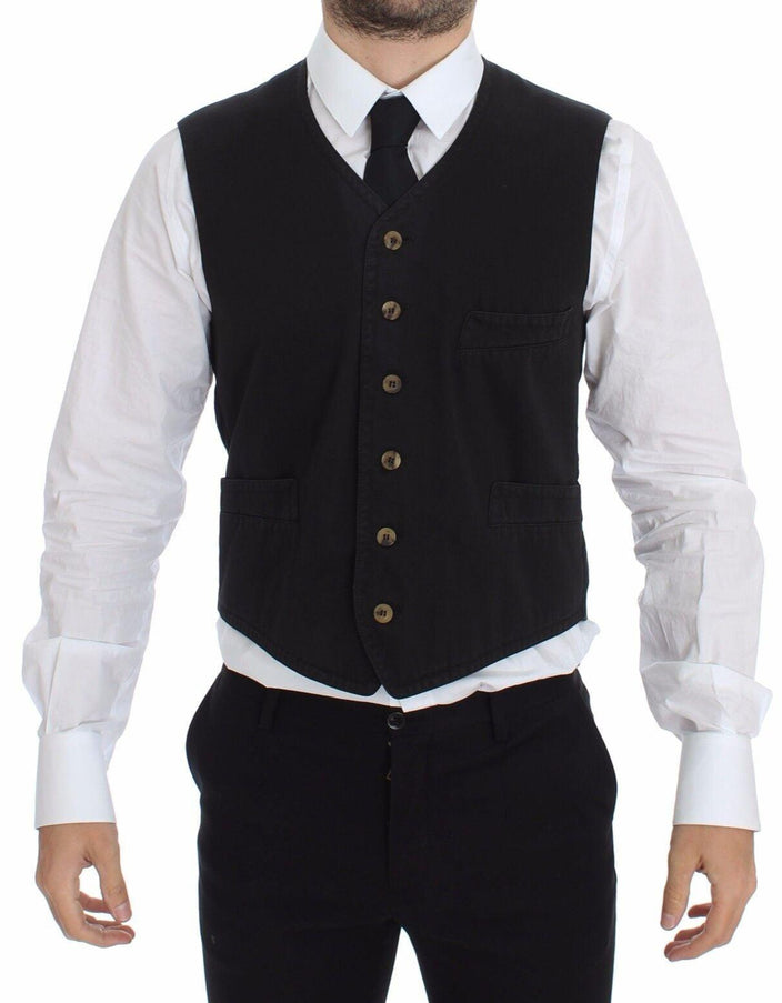 Dolce & Gabbana Black Cotton-Viscose Vest
