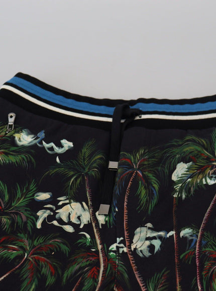 Dolce & Gabbana Black Cotton Volcano Print Casual Shorts - Ellie Belle
