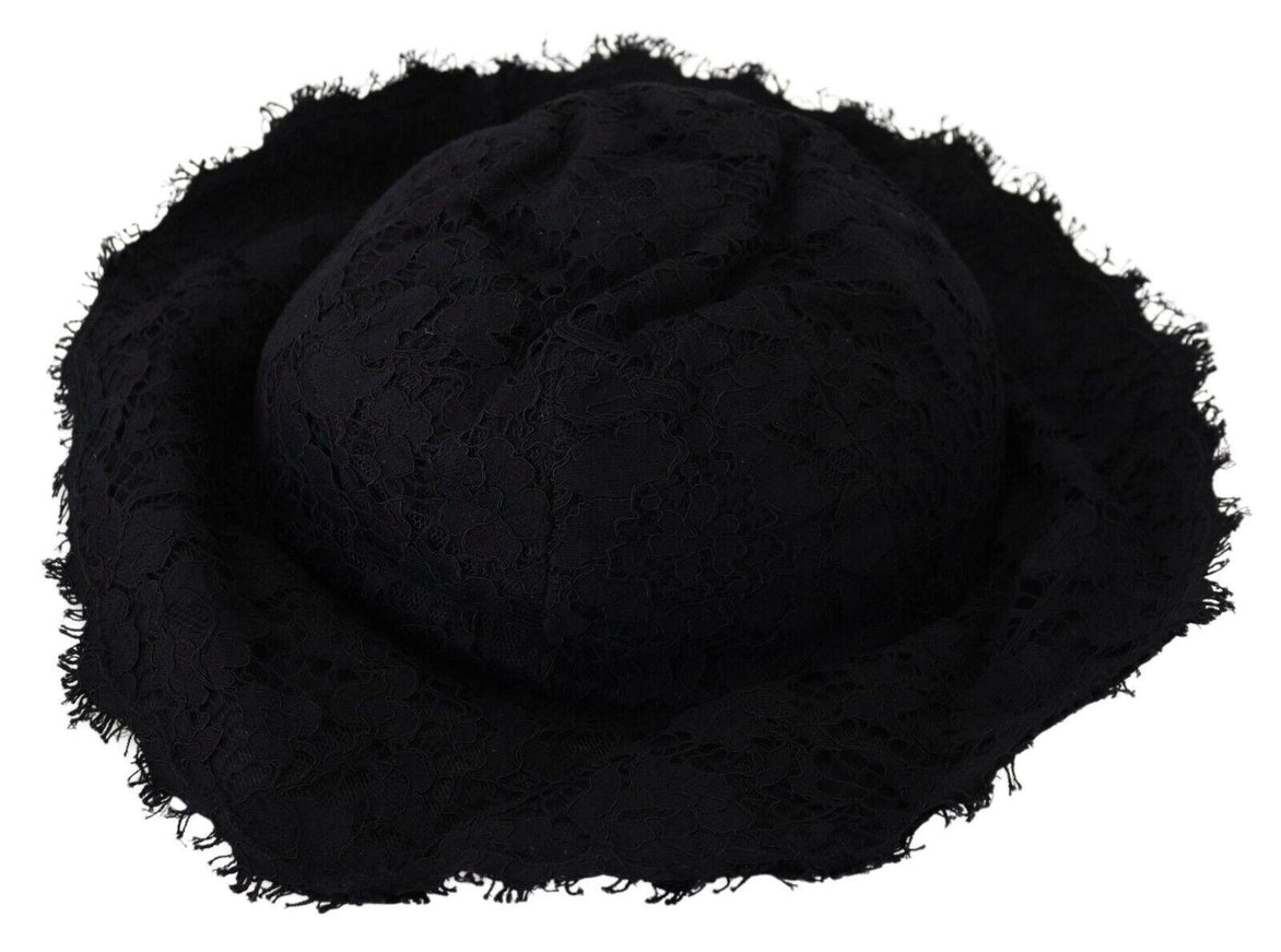 Dolce & Gabbana Black Cotton Wide Brim Shade Hat - Ellie Belle