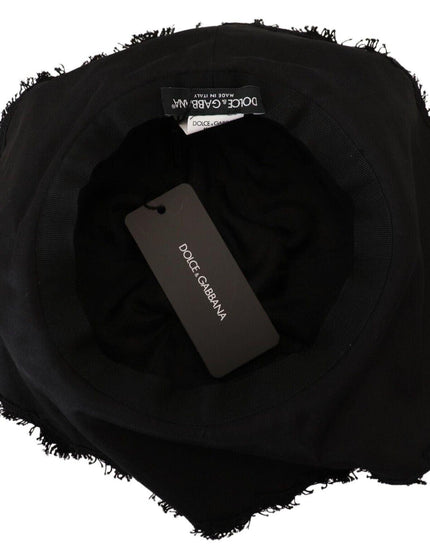 Dolce & Gabbana Black Cotton Wide Brim Shade Hat - Ellie Belle