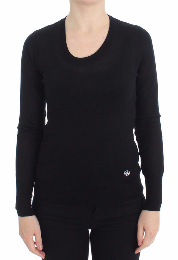 Dolce & Gabbana Black Crewneck Sweater Pullover Top