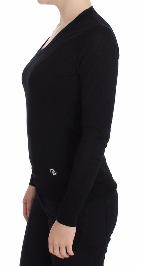 Dolce & Gabbana Black Crewneck Sweater Pullover Top