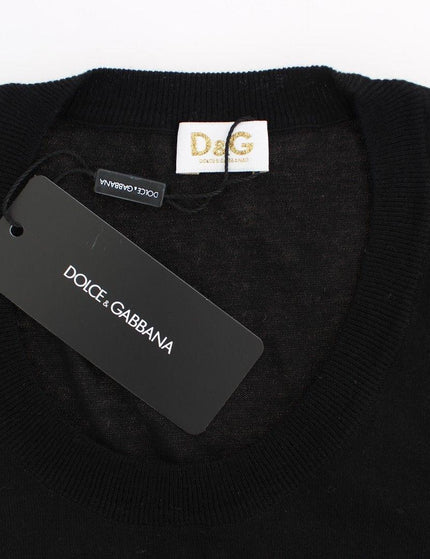 Dolce & Gabbana Black Crewneck Sweater Pullover Top - Ellie Belle