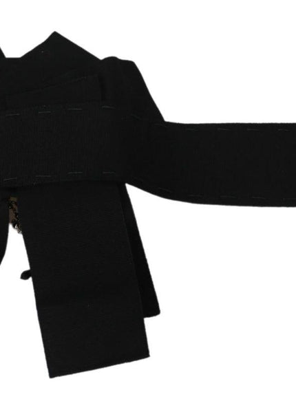 Dolce & Gabbana Black Crystal Brooch Wide Wai SATORIA Belt