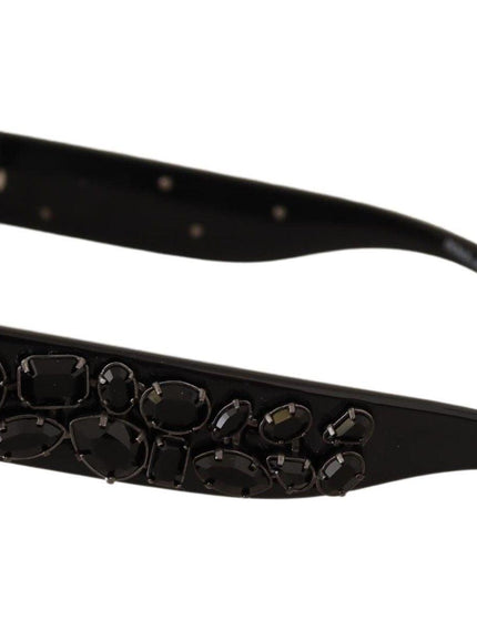 Dolce & Gabbana Black Crystal Embellished Oversized DG2150B Sunglasses - Ellie Belle