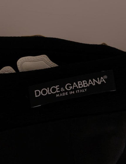 Dolce & Gabbana Black Crystal Floral Pencil Skirt - Ellie Belle