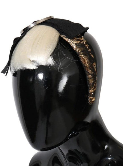 Dolce & Gabbana Black Crystal White Diadem Headband