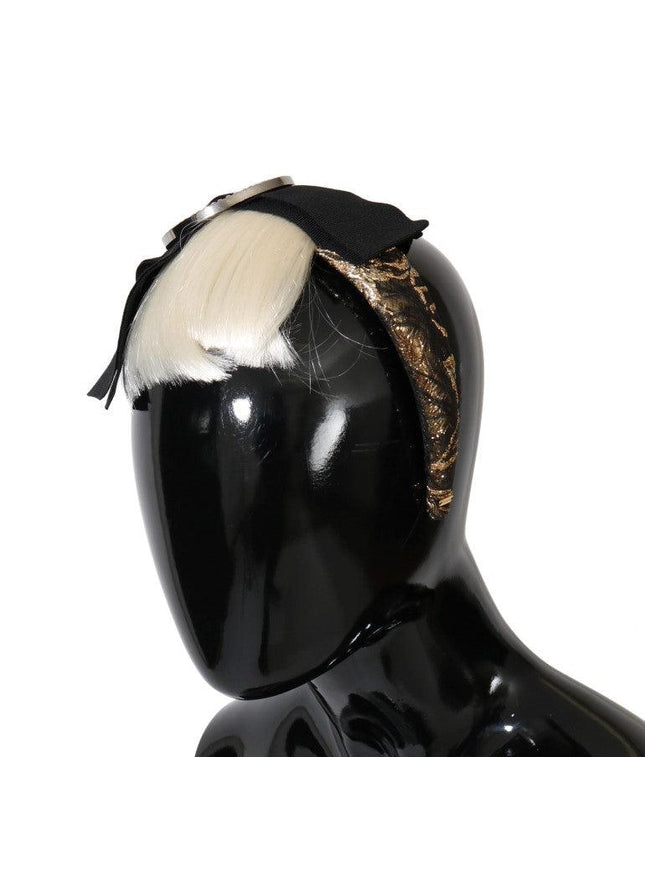 Dolce & Gabbana Black Crystal White Diadem Headband - Ellie Belle