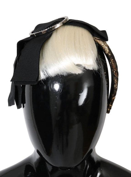 Dolce & Gabbana Black Crystal White Diadem Headband