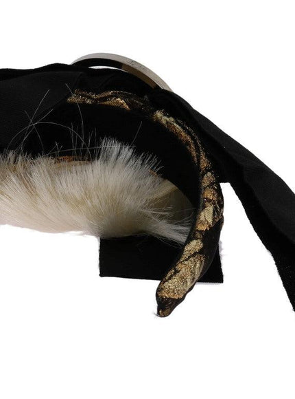 Dolce & Gabbana Black Crystal White Diadem Headband