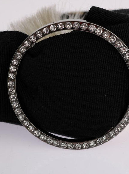 Dolce & Gabbana Black Crystal White Diadem Headband