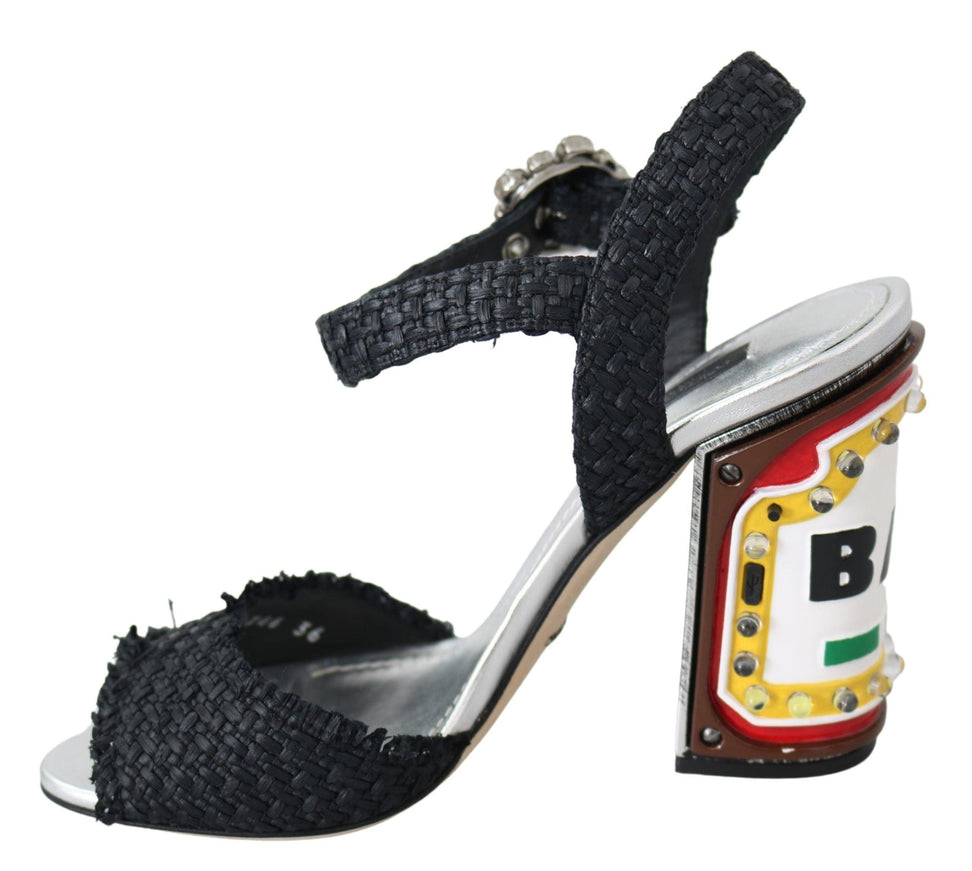 Dolce & Gabbana Black Crystals LED LIGHTS Sandals Shoes - Ellie Belle