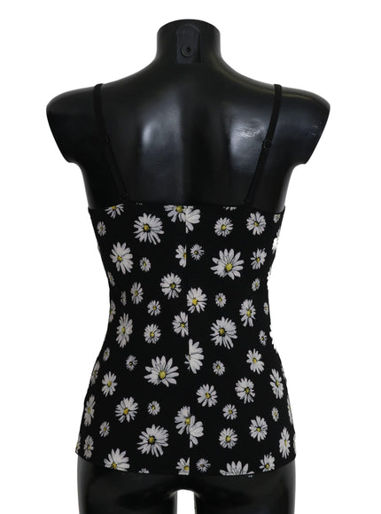 Dolce & Gabbana Black Daisy Print Dress Lingerie Chemisole - Ellie Belle