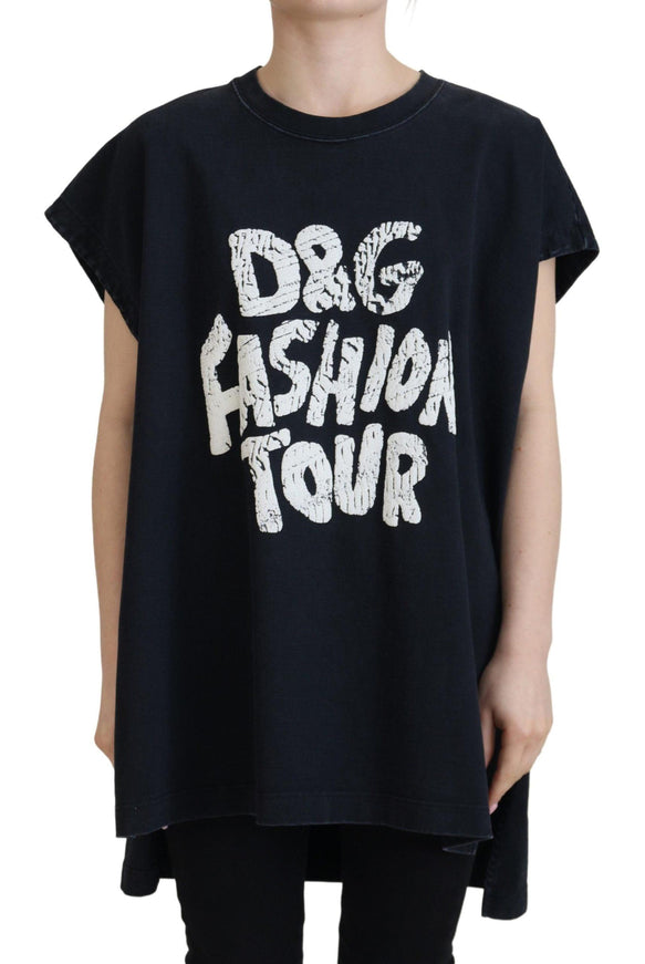 Dolce & Gabbana Black D&G Fashion Round Neck Cotton T-shirt - Ellie Belle