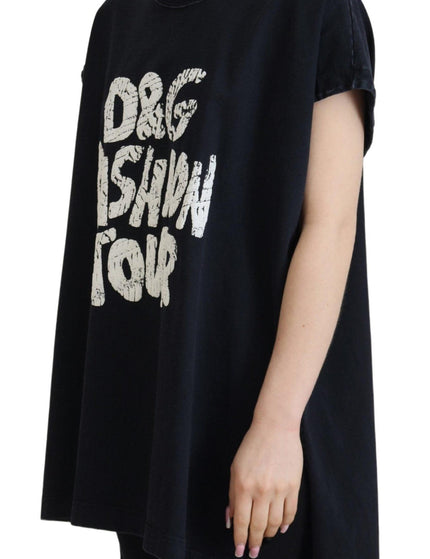 Dolce & Gabbana Black D&G Fashion Round Neck Cotton T-shirt - Ellie Belle
