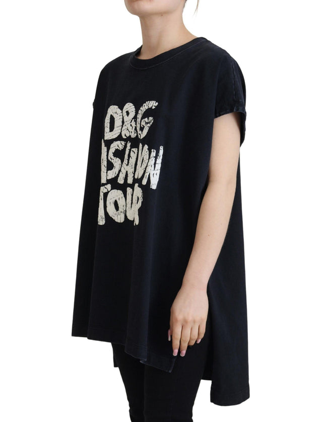 Dolce & Gabbana Black D&G Fashion Round Neck Cotton T-shirt - Ellie Belle