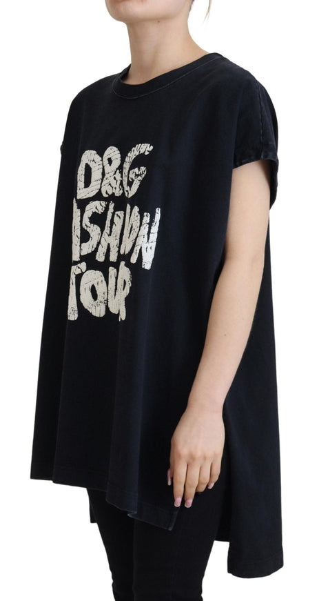 Dolce & Gabbana Black D&G Fashion Round Neck Cotton T-shirt - Ellie Belle