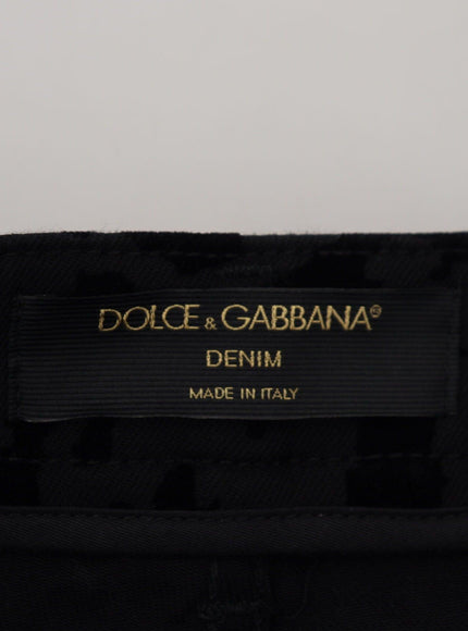 Dolce & Gabbana Black Denim Cotton Stretch Hot Pants Shorts - Ellie Belle