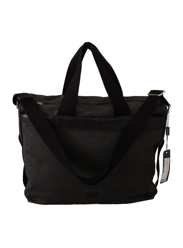 Dolce & Gabbana Black Denim Leather Shoulder Strap Messenger Bag - Ellie Belle