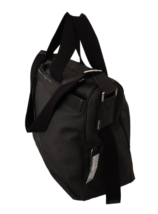 Dolce & Gabbana Black Denim Leather Shoulder Strap Messenger Bag - Ellie Belle