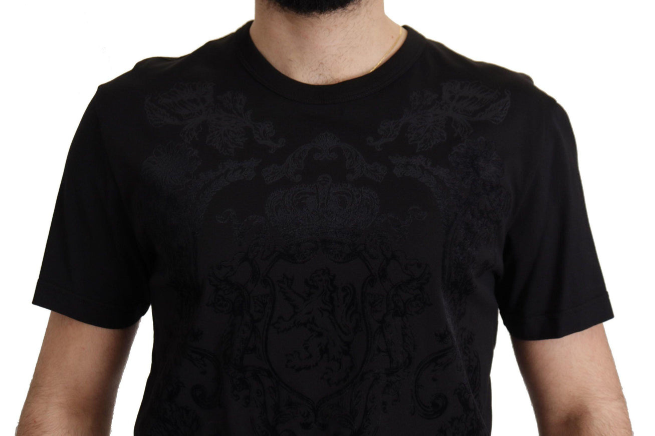 Dolce & Gabbana Black DG Baroque Cotton Crewneck T-shirt - Ellie Belle