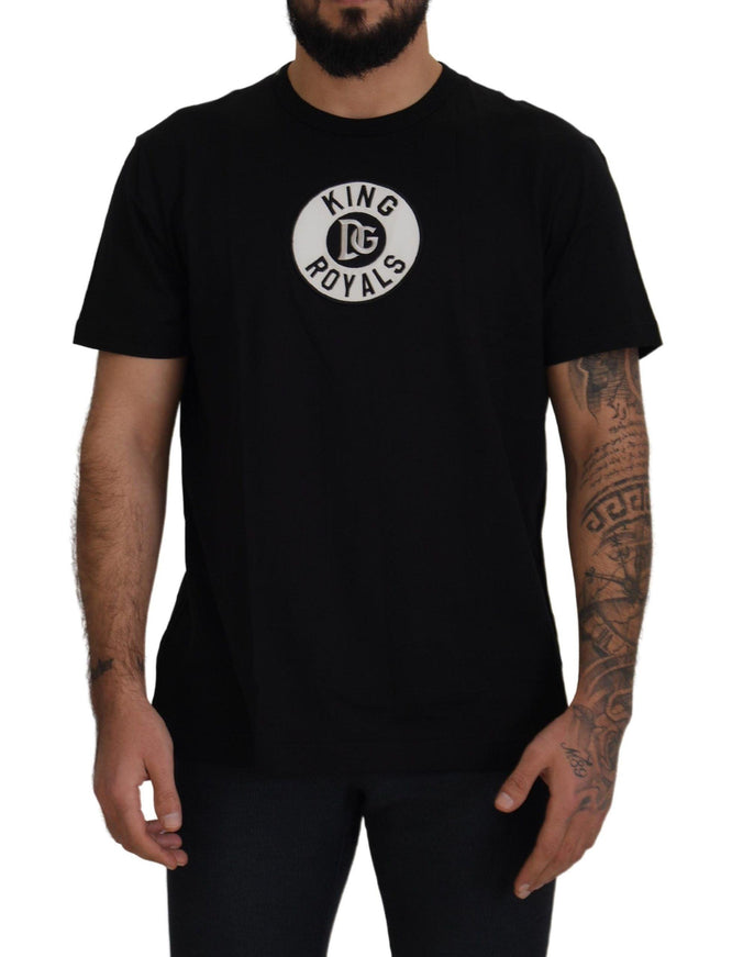 Dolce & Gabbana Black DG King Royals Logo Crewneck T-shirt - Ellie Belle