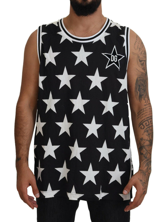 Dolce & Gabbana Black DG Star Logo Print Sleeveless Casual T-shirt - Ellie Belle