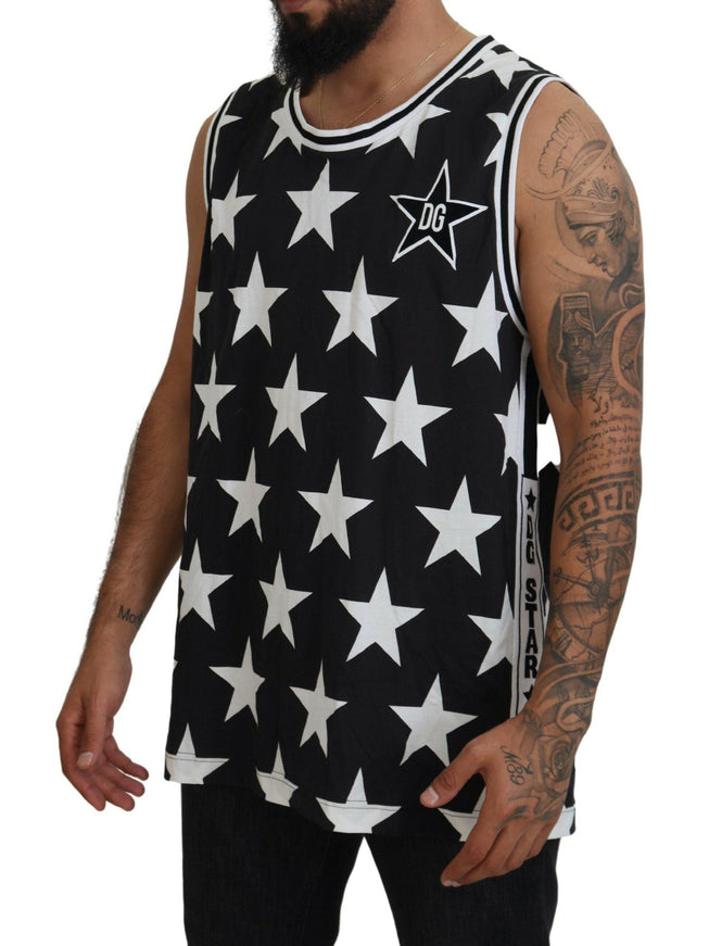 Dolce & Gabbana Black DG Star Logo Print Sleeveless Casual T-shirt - Ellie Belle