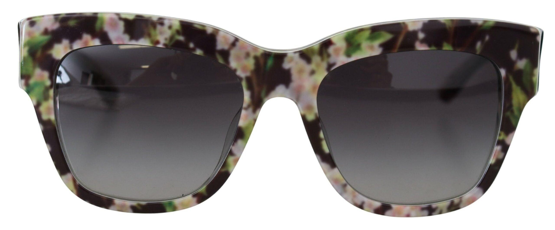 Dolce & Gabbana Black DG4231F Floral Acetate Rectangle Shades Sunglasses - Ellie Belle